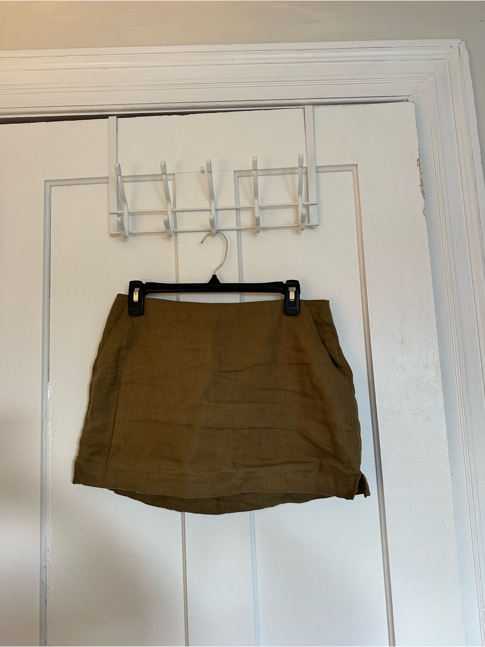 Classic Olive Mini Skirt with Clean Waistband